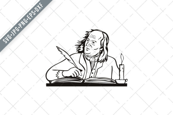 Benjamin Franklin American Polymath – A Timeless Illustration for Modern Creative Projects