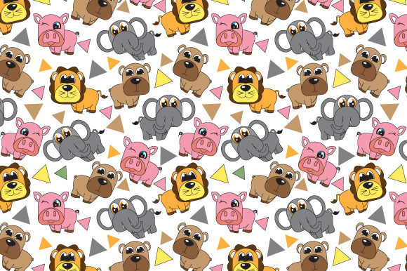 Cute Animal Character Cartoon Pattern for Creative Projects