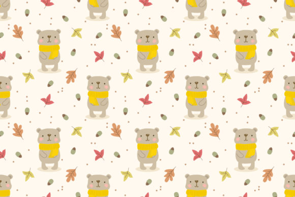 Cute Bear in Autumn Season Theme for Creators