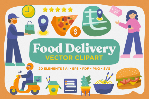 Food Delivery Vector Clipart Pack for Real‑World Projects