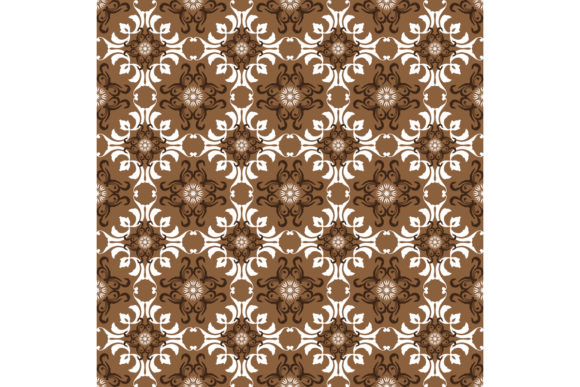 Jepara Batik Design: Elegant Floral Patterns in White and Brown