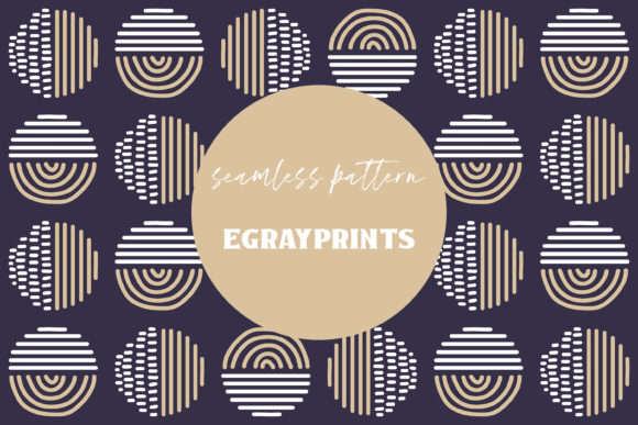 Navy Beige Retro Doodle Shapes Pattern: A Versatile Design Resource for Digital and Print Projects