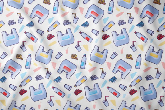 Plastic Waste Seamless Pattern: A Versatile Vector Design for Ecological Awareness