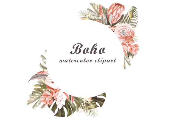Watercolor Boho Clipart for Wedding Design