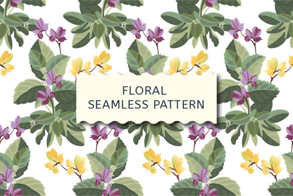 Yellow and Purple Flowers in a Seamless Floral Pattern: Design Versatility Meets Botanical Beauty